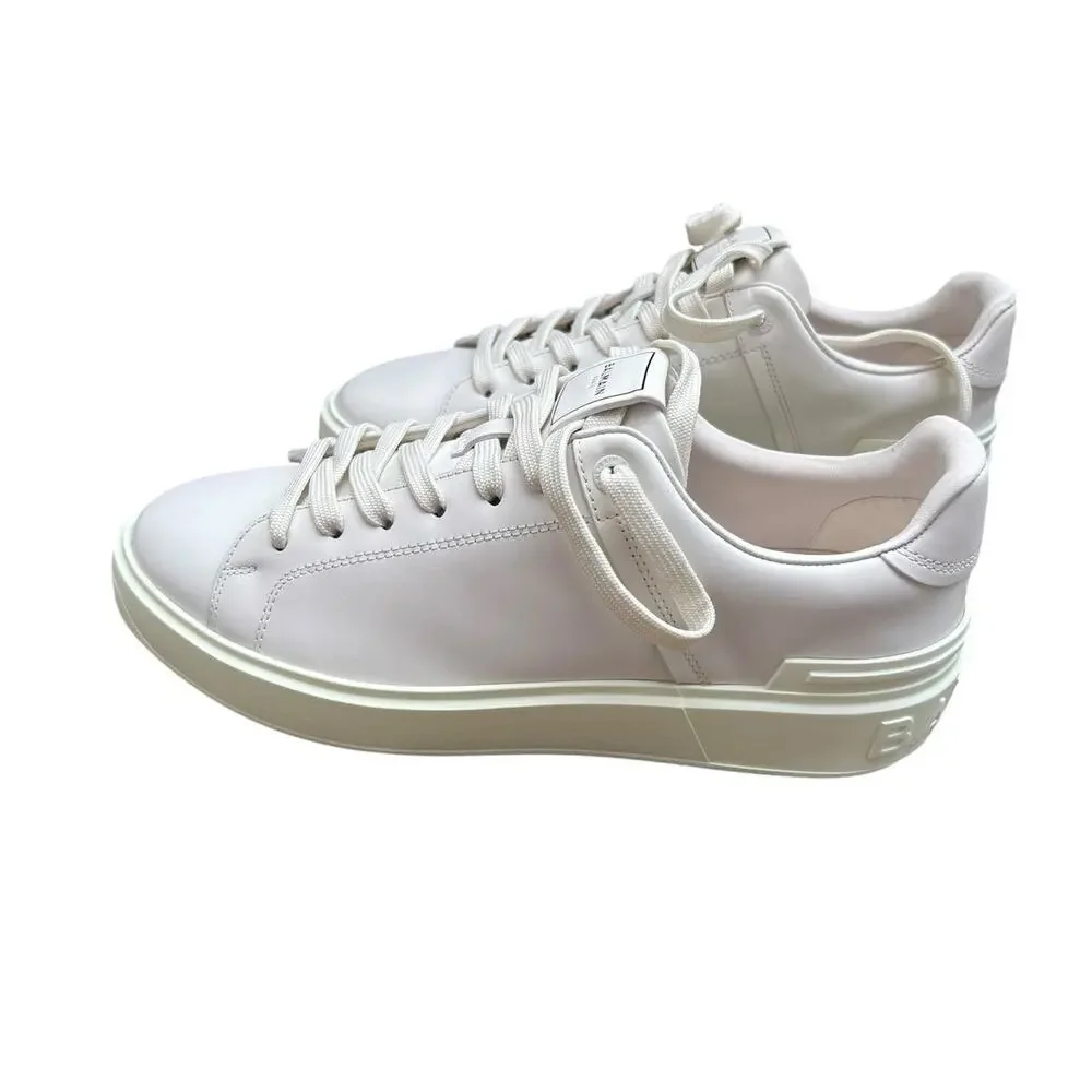 Balmain B-Court White Calfskin Leather Sneakers Women’s 11 NIB